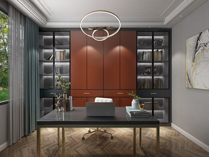 實(shí)木書柜效果圖